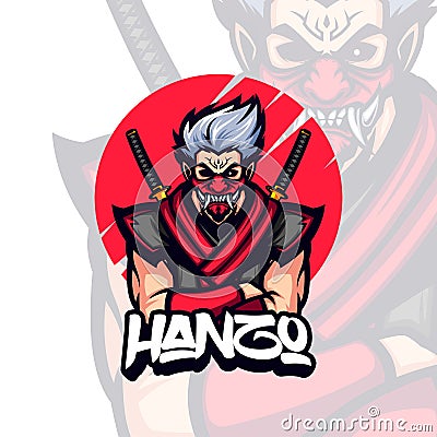 Dark Armor Shinobi Mascot Illustration Vector Illustration